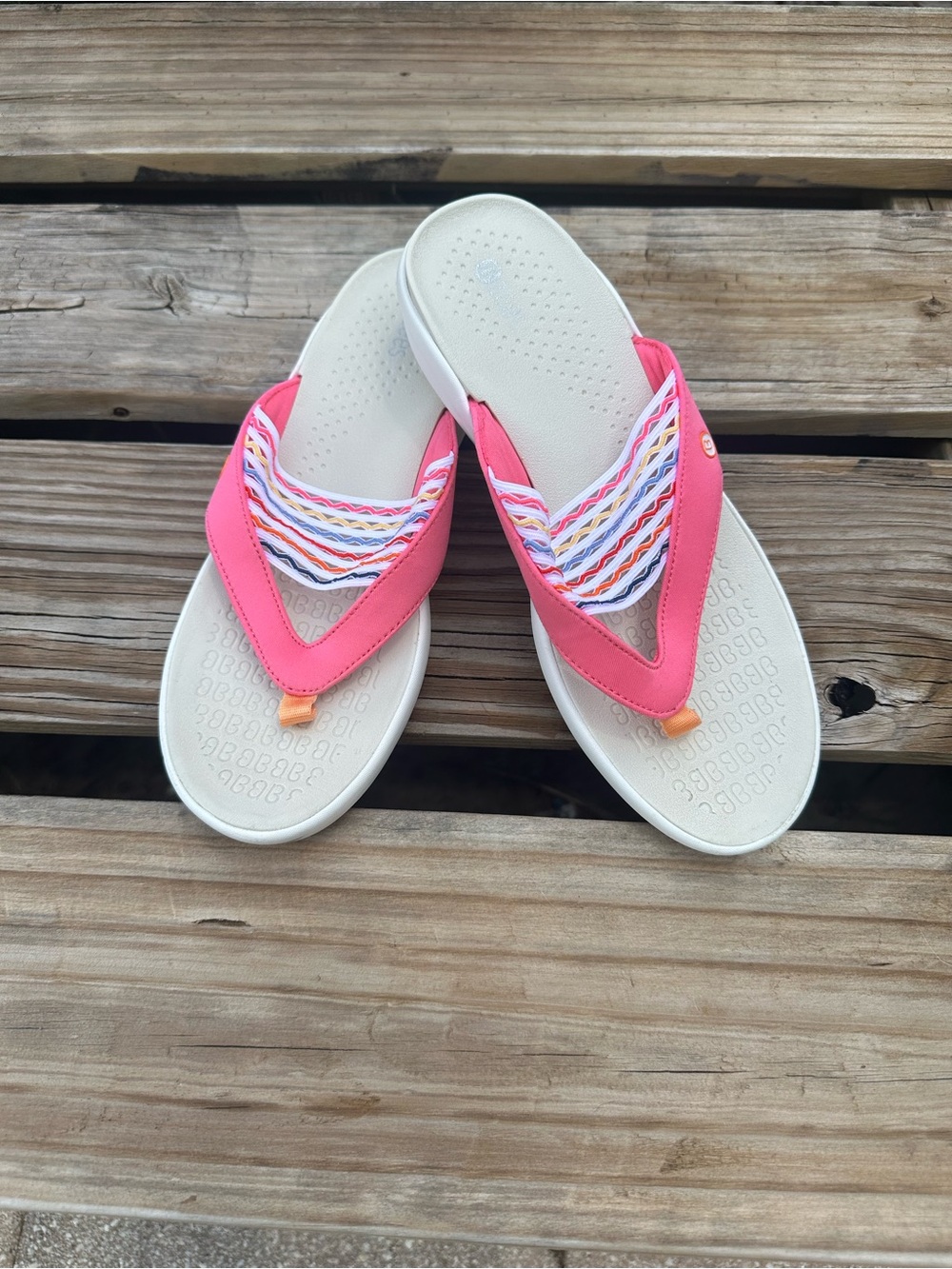 Bzees Coral Pink Braided Strap Sandals